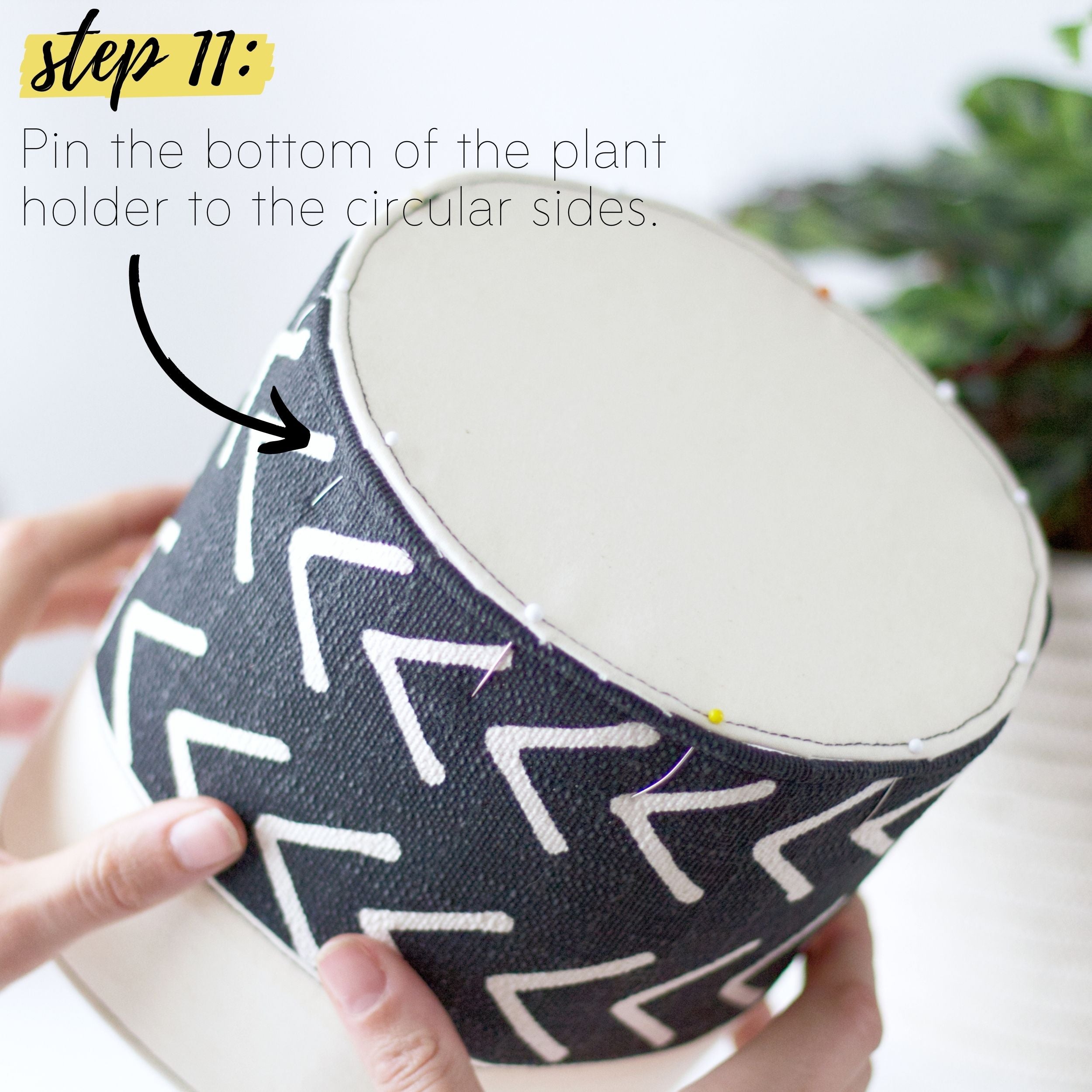 How to make a DIY fabric plant holder: Step 11