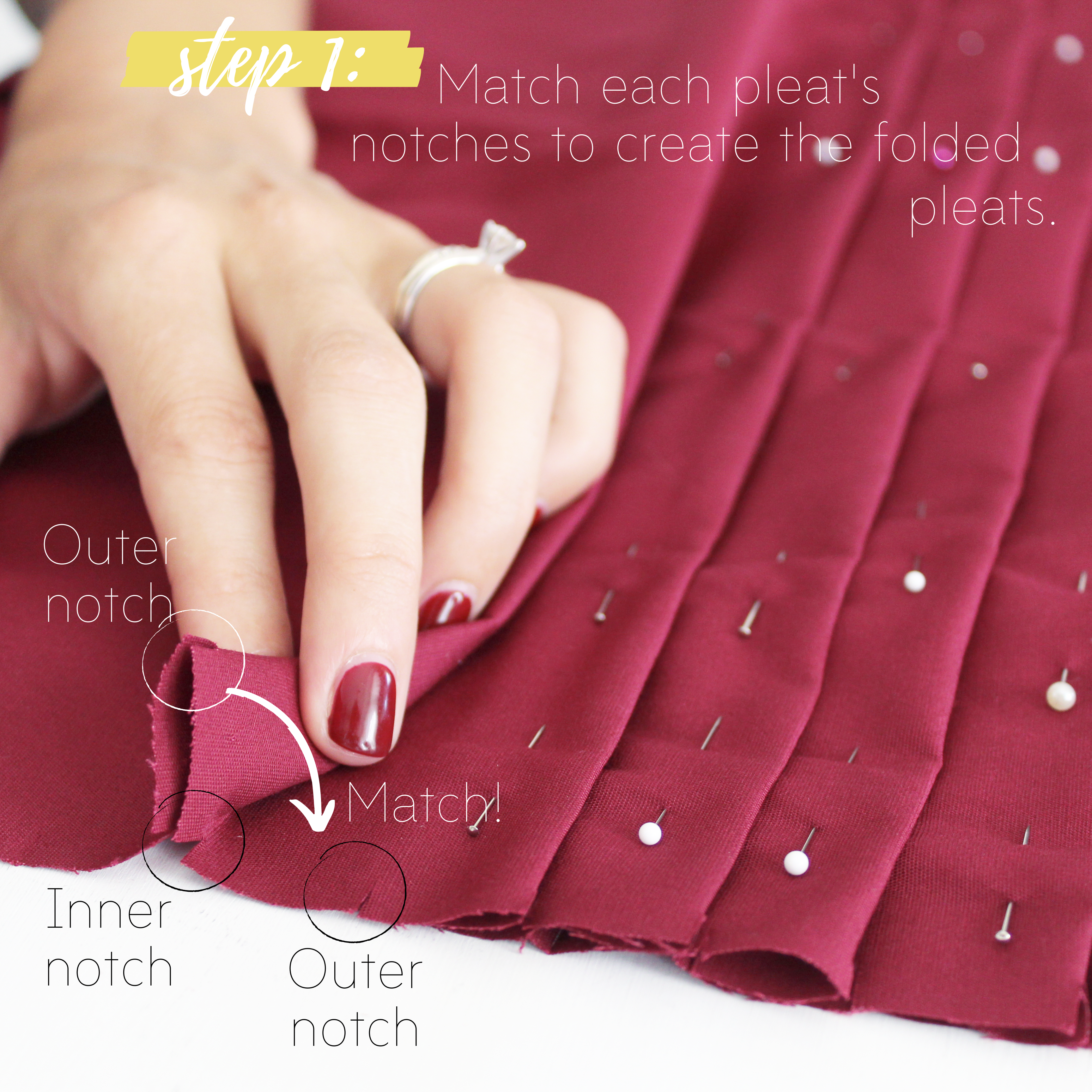 Sewing Tutorial: How To Sew Knife Pleats, Step 1