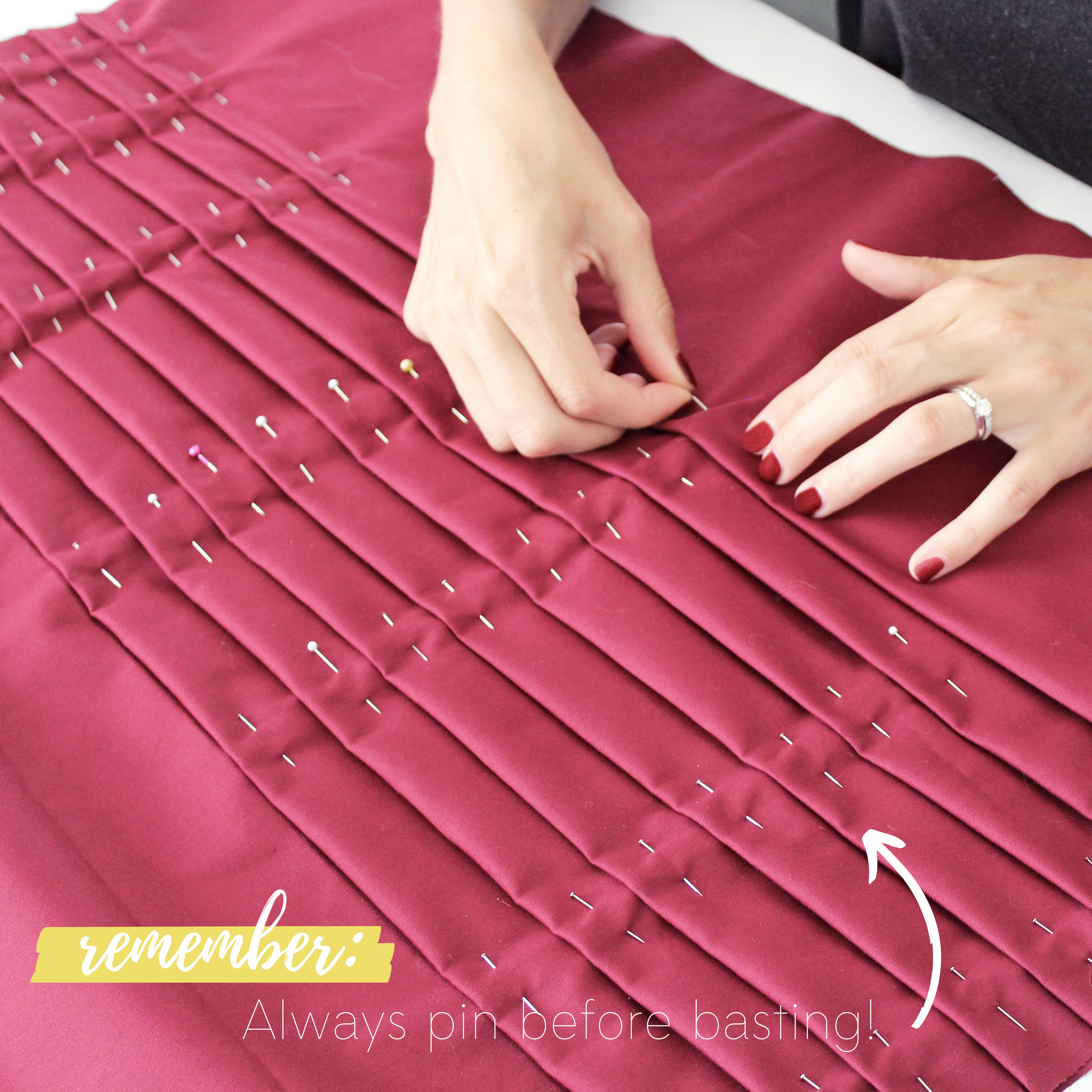 Sewing Tutorial: How To Sew Knife Pleats, Step 2.1