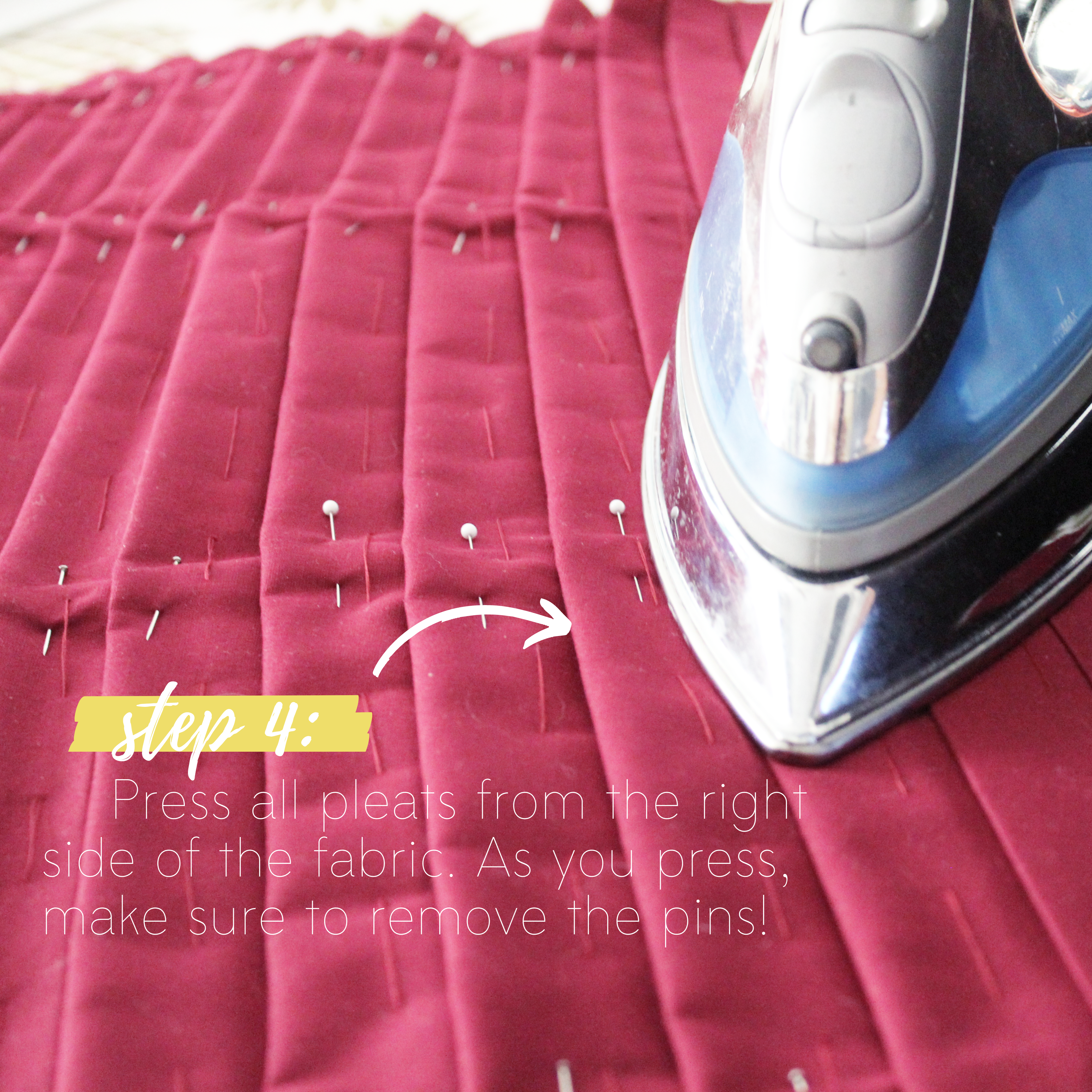 Sewing Tutorial: How To Sew Knife Pleats, Step 4