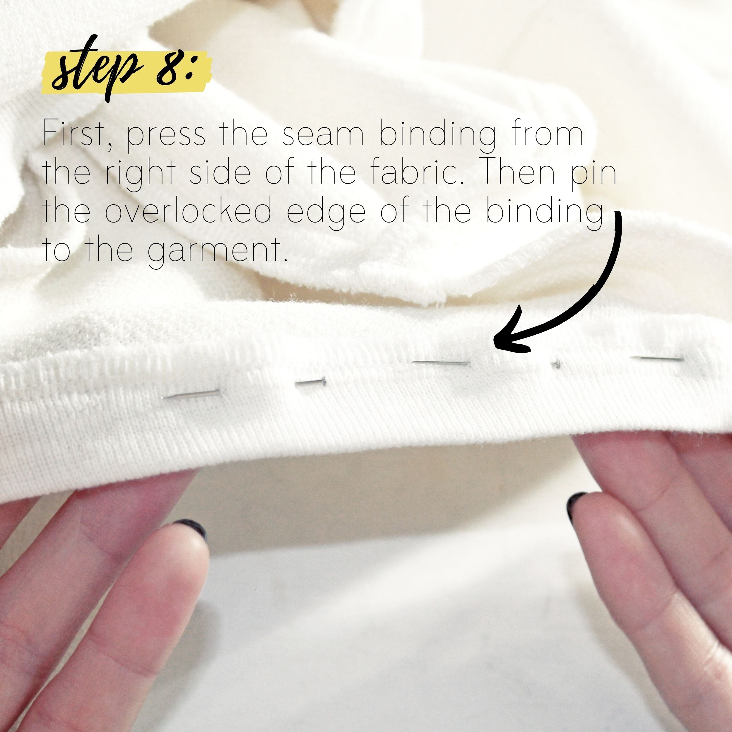 How To Sew A Knit Seam Binding Sewing Tutorial: Step 8