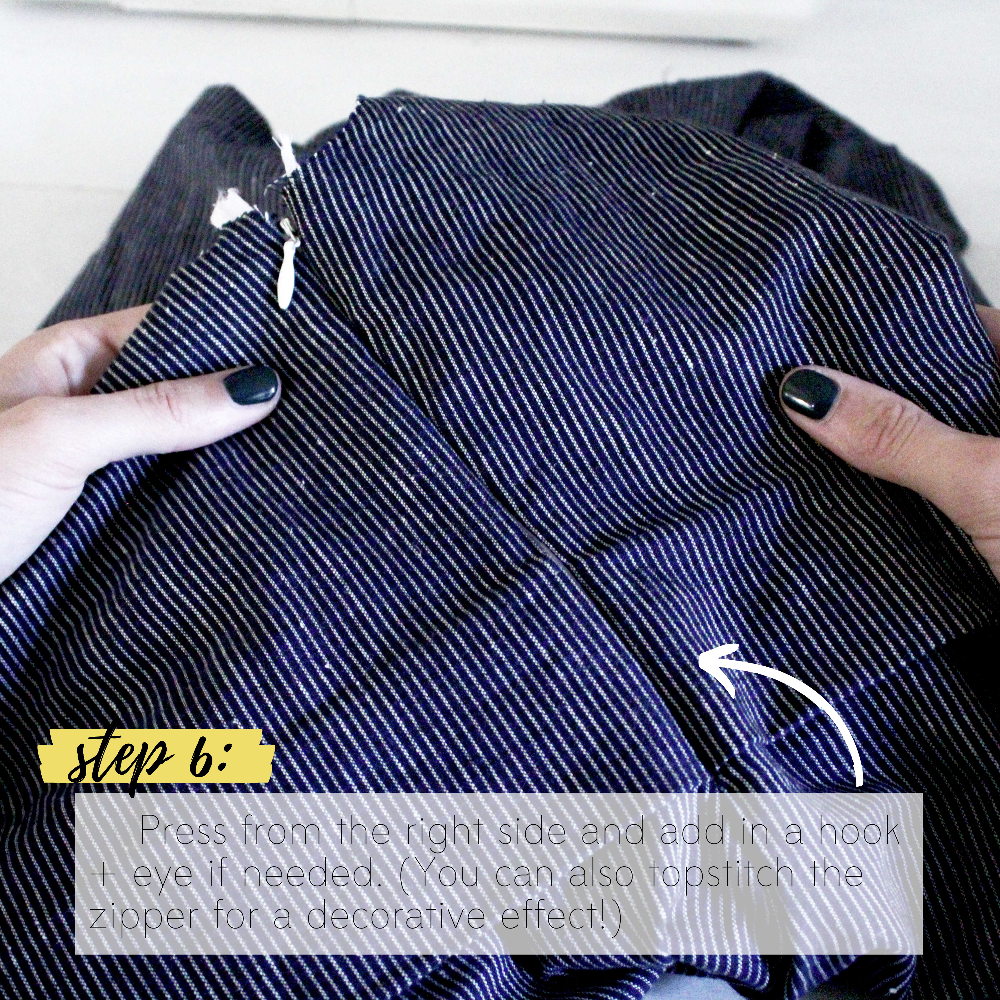 How To Sew An Invisible Zipper Sewing Tutorial: Step 6