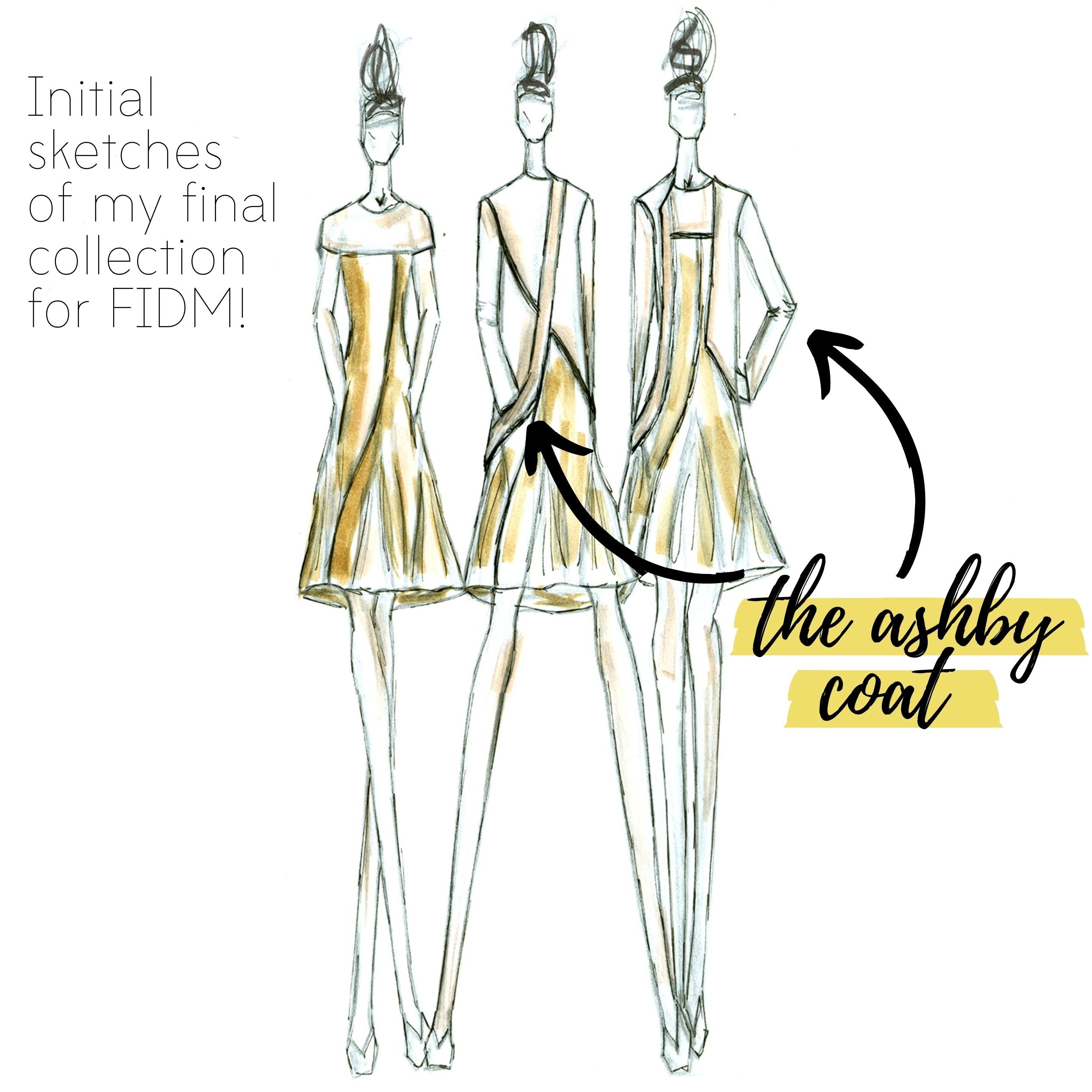 The Ashby Coat Sewing Project FIDM Original Sketches