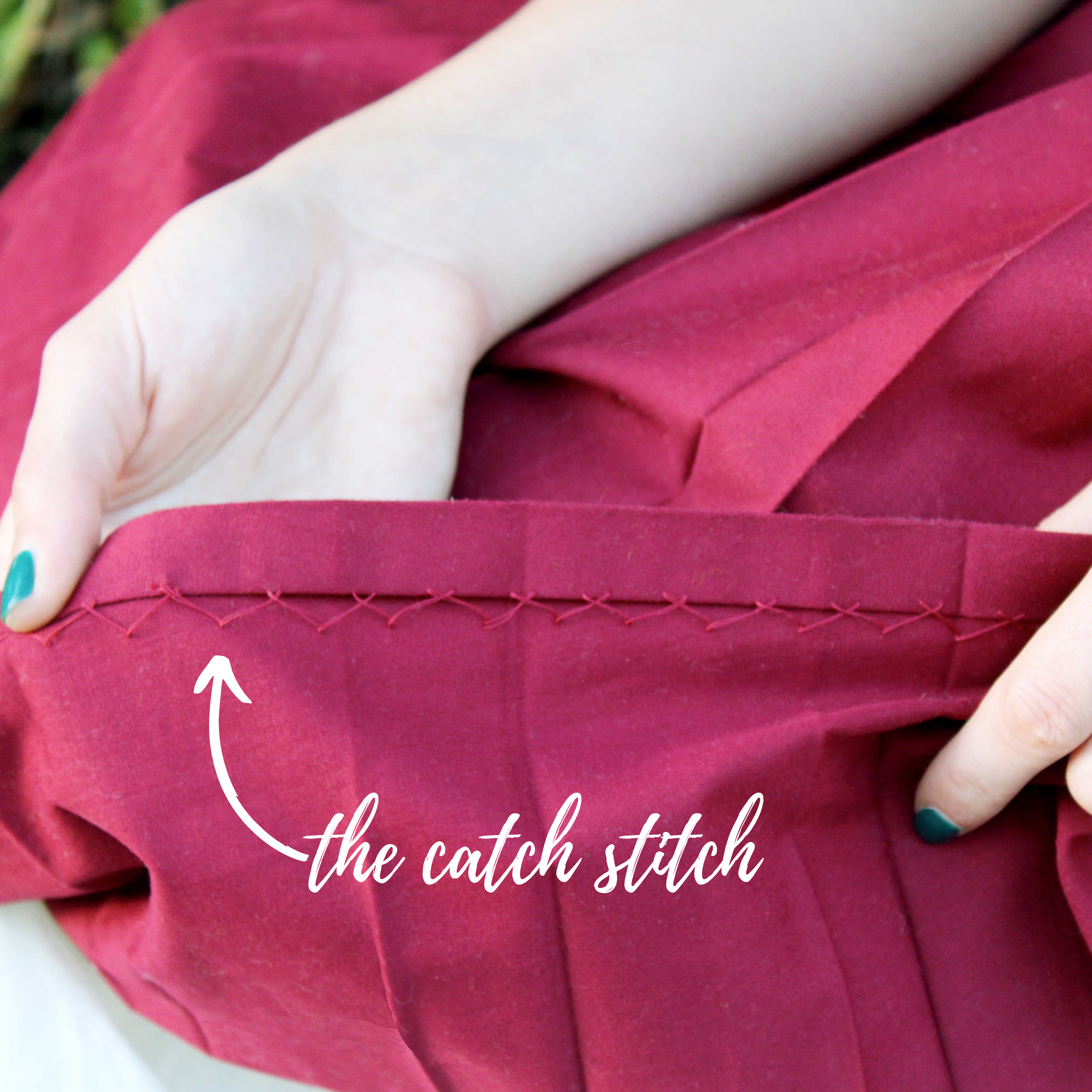The Emma Skirt & How To Sew Pleats: The Catch Stitch
