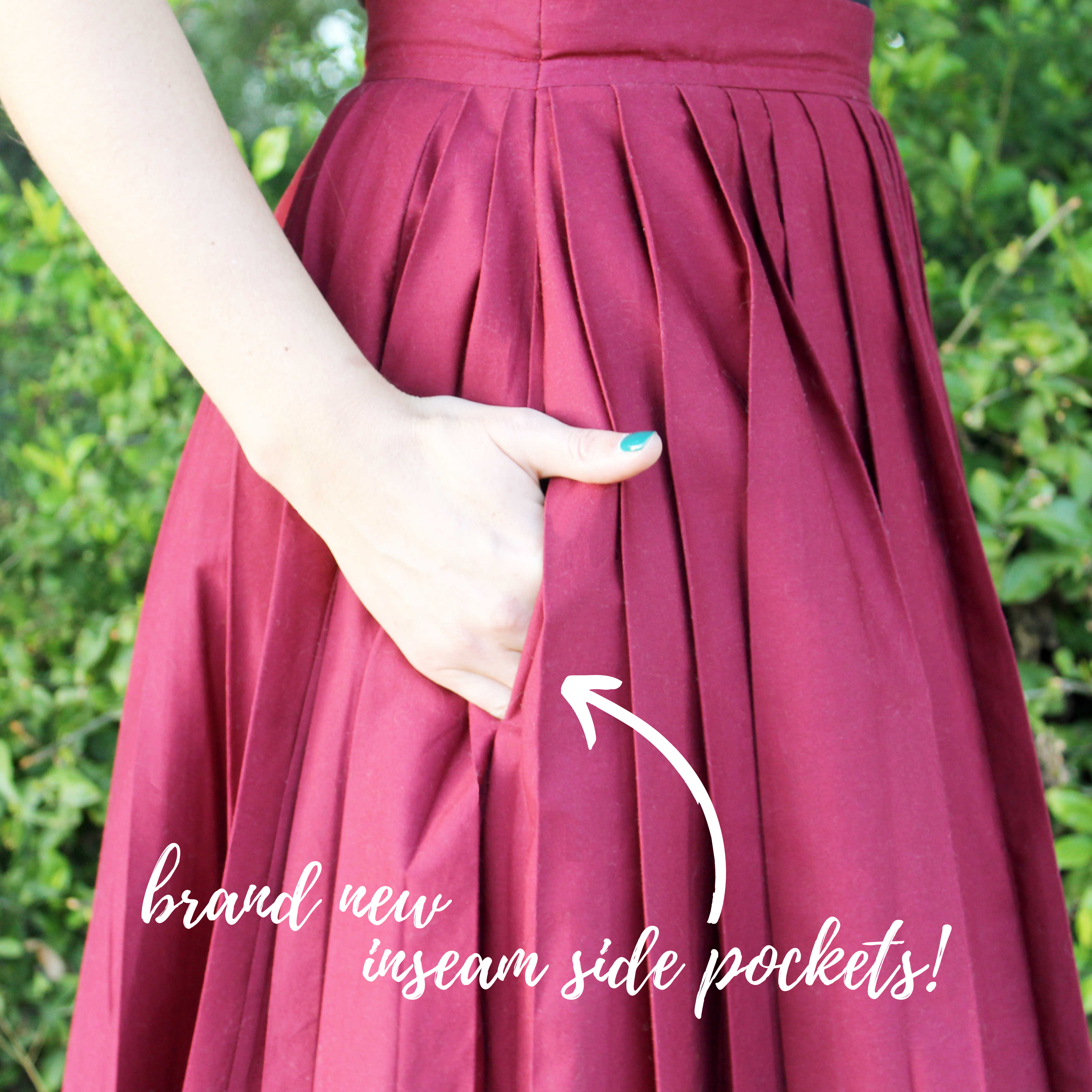 The Emma Skirt & How To Sew Pleats: Side Pocket Close Up