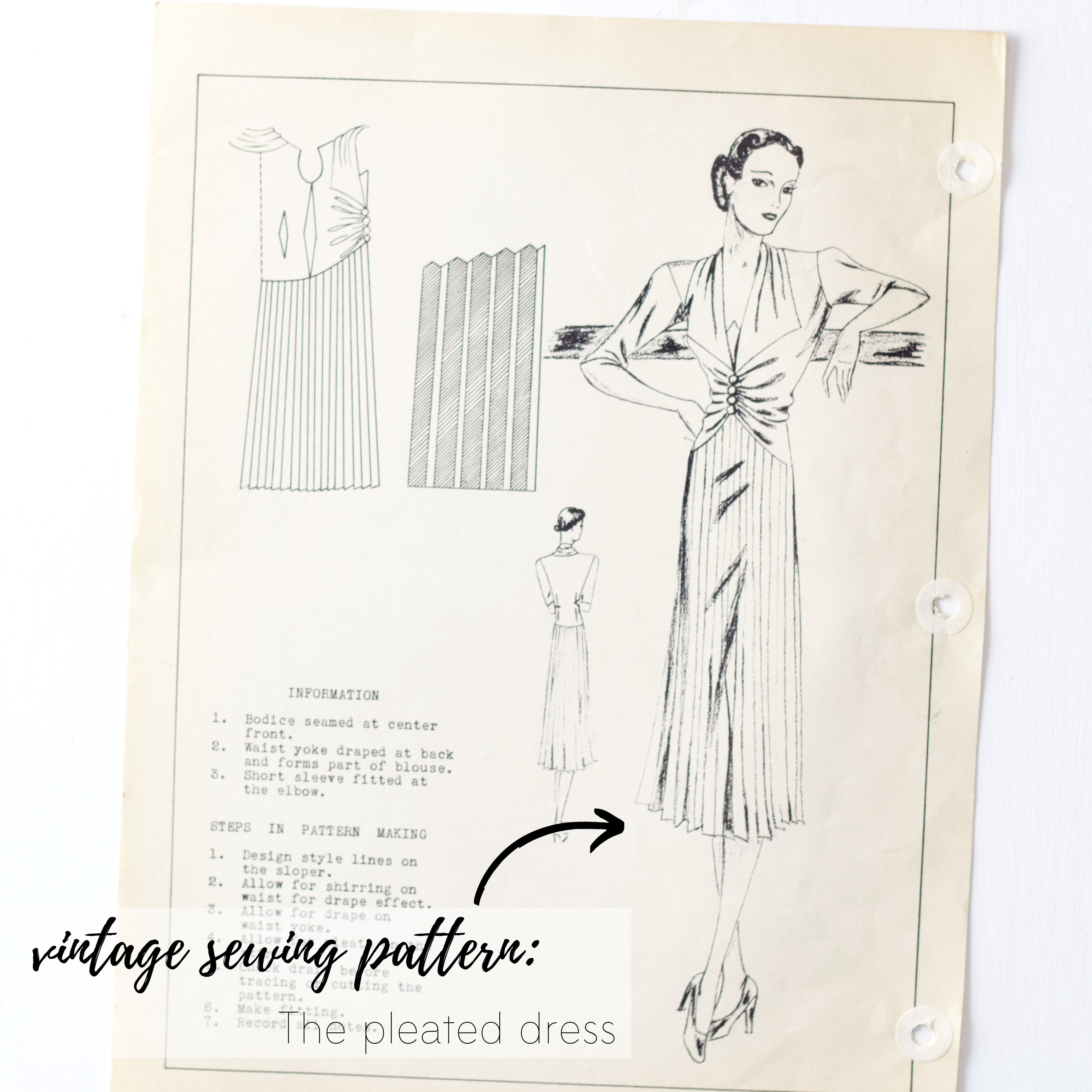 Vintage sewing pattern inspiration: The pleated dress