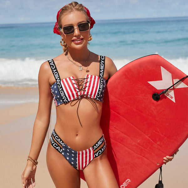 American Flag Denim Bikini – Sunset and Swim