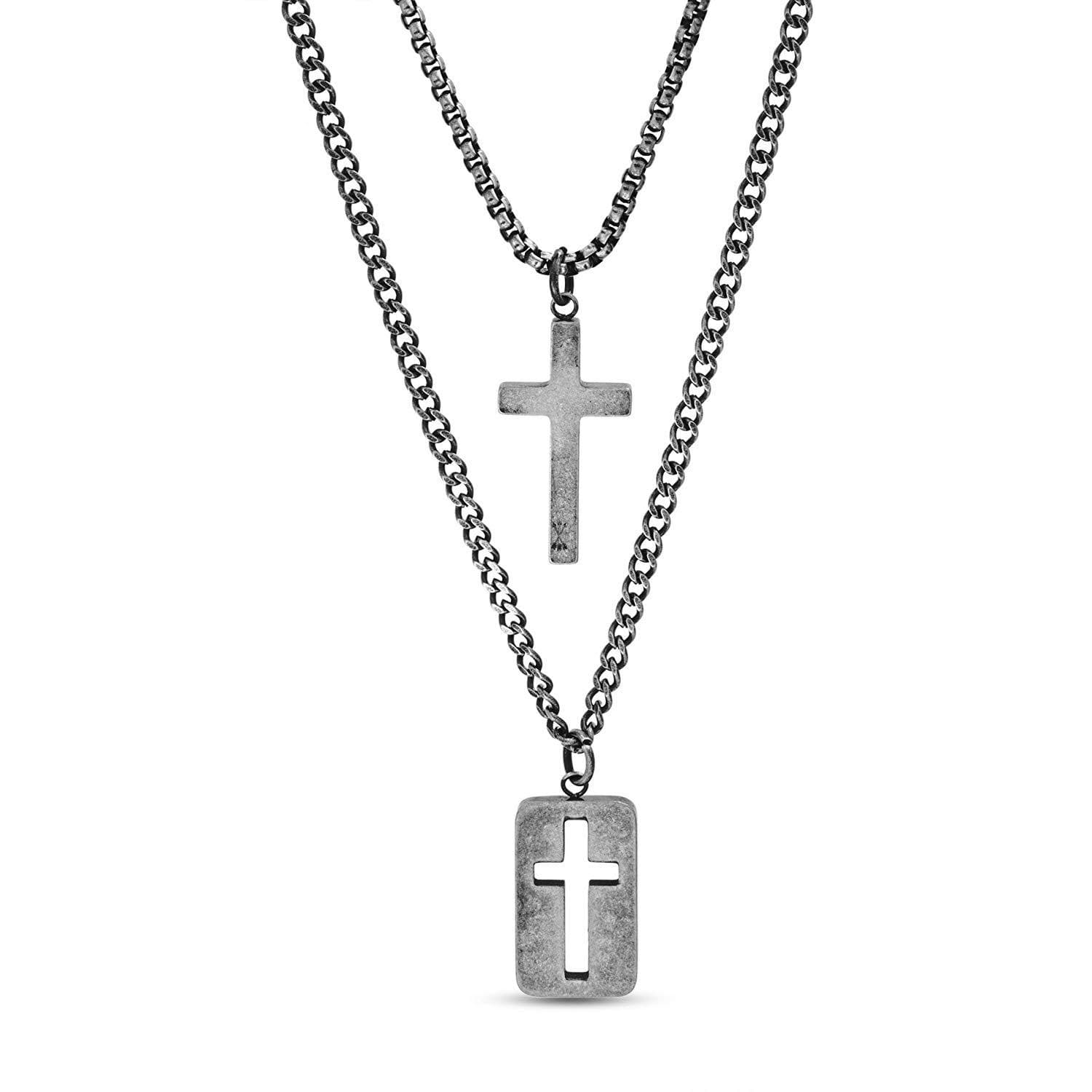 steve madden mens cross necklace