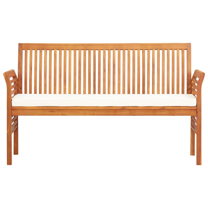 vidaXL 3-Seater Garden Bench with Cushion 59" Solid Acacia Wood - Outdoor Benches - SproutRite