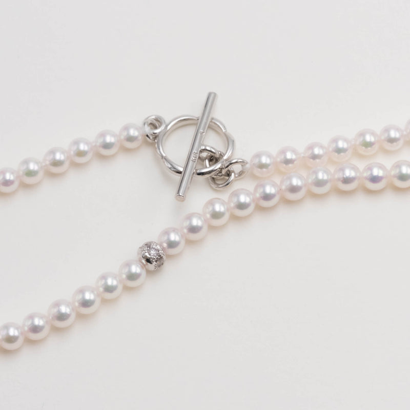 Akoya Baby Pearl Necklace With Pink Diamonds – lily & co.