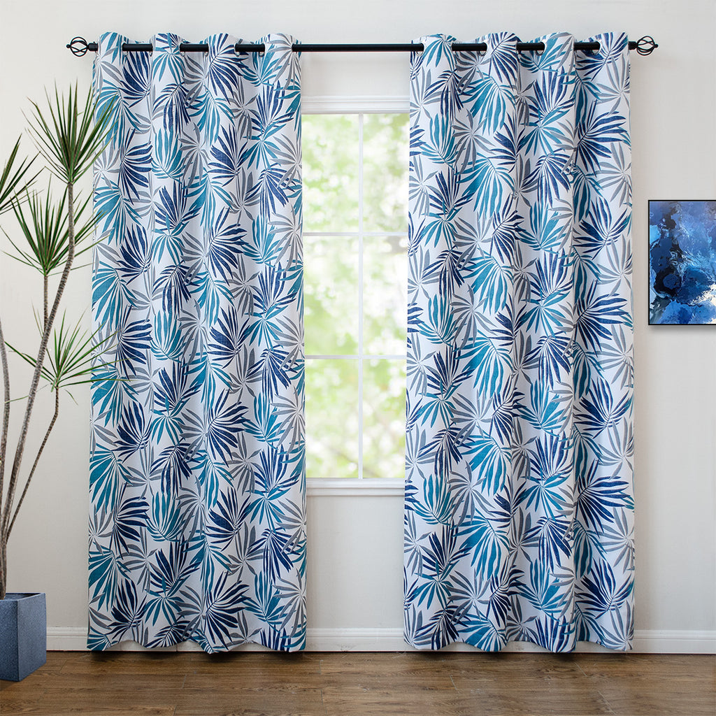 Blackout Curtains 84 Inch Length 2 Panels Set Floral Print Curtain