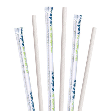 7.75 Wrapped White Jumbo Paper Straws - 4100 ct. – Aardvark Straws