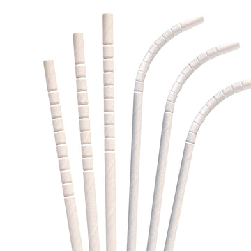 Sunset Drinking Straws 7.75 Wrapped Flex White - 400 Count