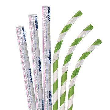 Aardvark Eco-Flex Bendable Paper Drinking Straws - White - 10L
