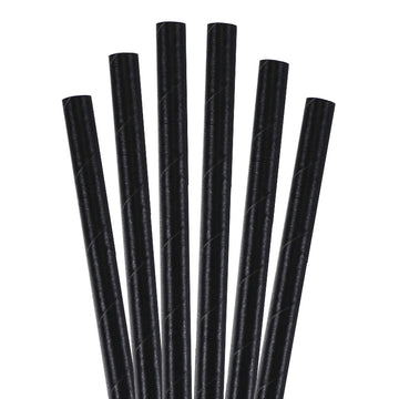 8.5 Blue Striped Colossal Paper Straws - 1480 Ct.