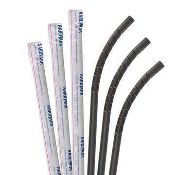BarConic Eco-Friendly Wrapped Paper Straws - 7 3/4 Solid White - CASE OF 20  / 100 PACKS