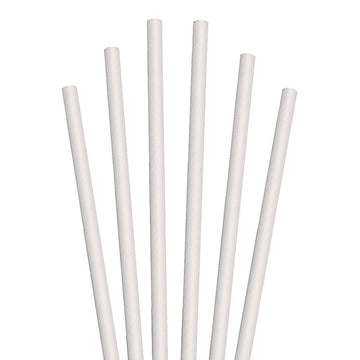 7.75" White Jumbo Paper Straws - 4800 ct.
