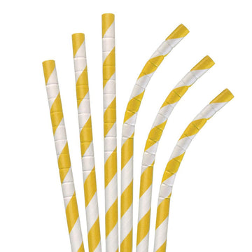 BarConic Eco-Friendly Wrapped Paper Straws - 7 3/4 Solid White - CASE OF 20  / 100 PACKS