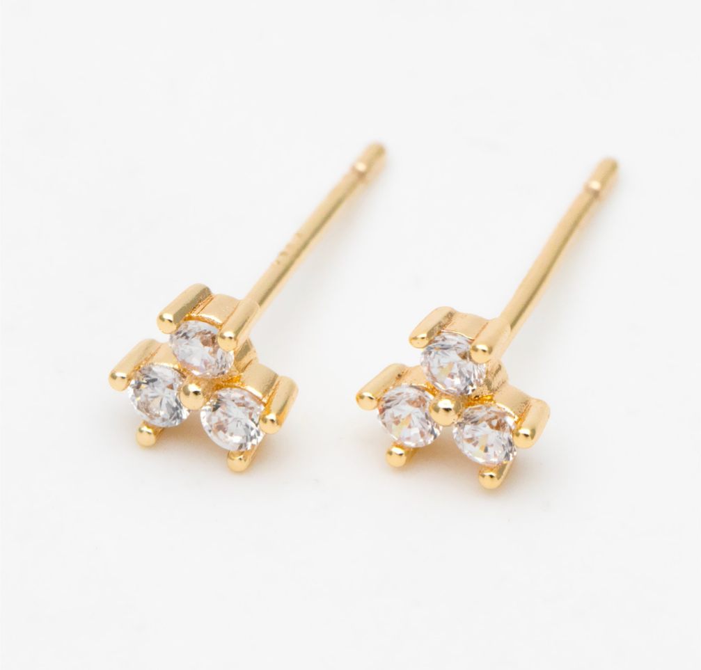 Tiny Triple CZ Stud