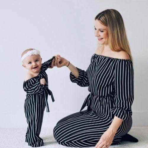 mommy and baby matching rompers