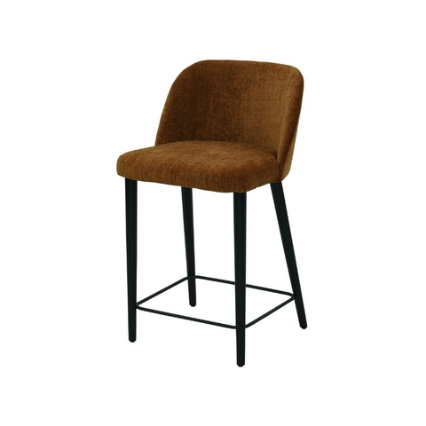 Bar stool with backrest in fabric or leather | Model IVA