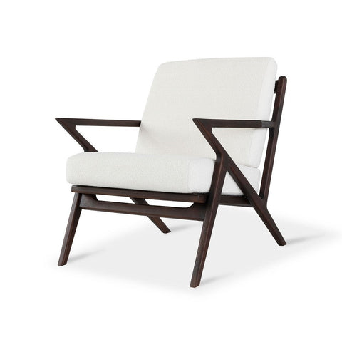 Fauteuil moderne en tissu et structure en bois de style scandinave | Modèle ROA