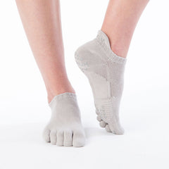 Arch Support Heather Footie Grip Toe Socks With *Power Pads*
