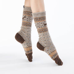 Wool Blend Cable Confetti Midcalf Toe Socks, Knitido+