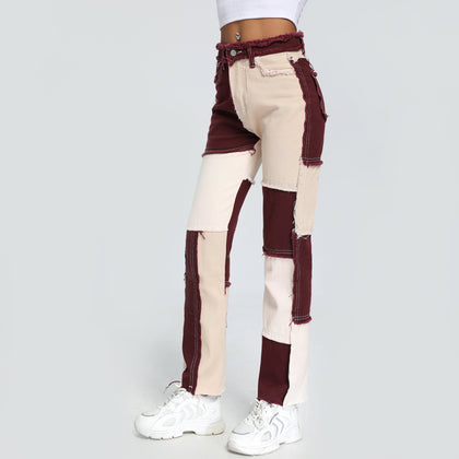 Down With Brown Patchwork Jeans – Empty Soda