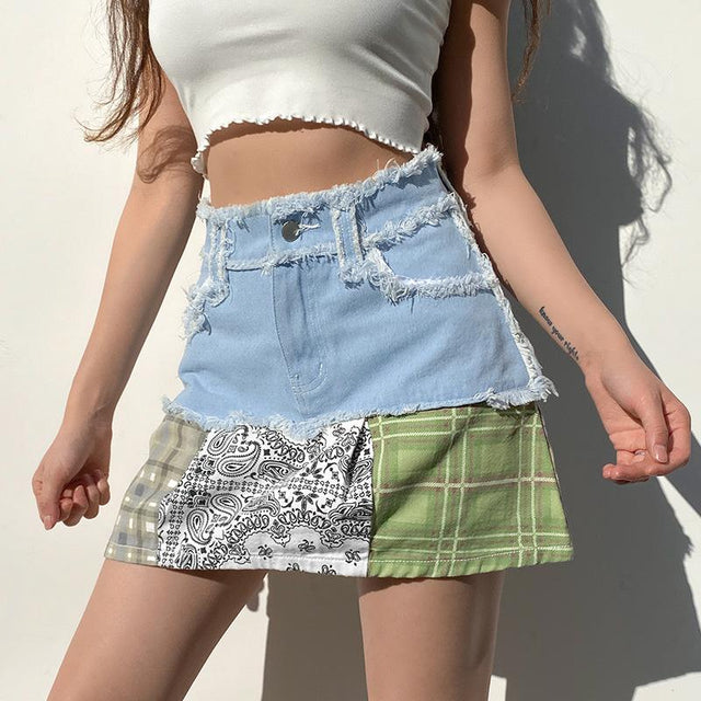 Groovy Memoriez Bandana Accented Skirt – Empty Soda