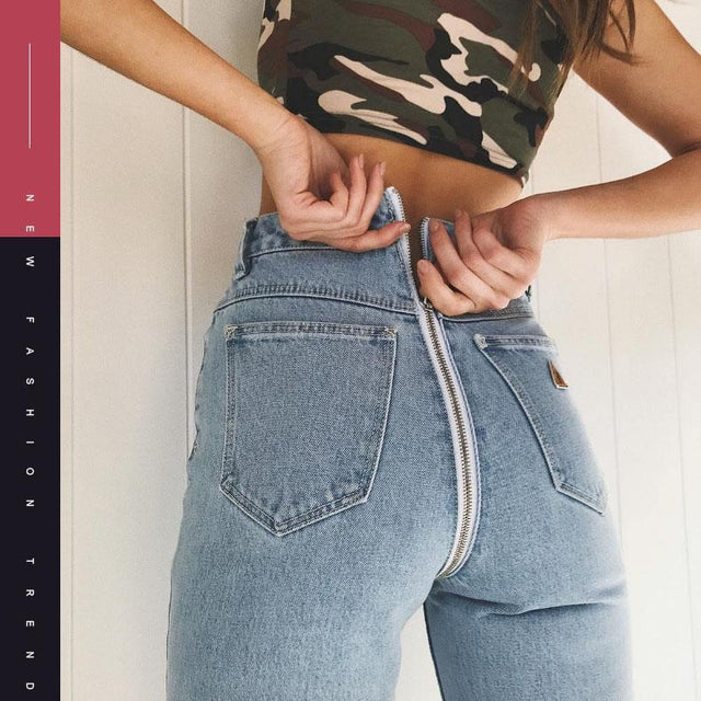 Camila Butt Lifting Back Zipper Jeans – Empty Soda