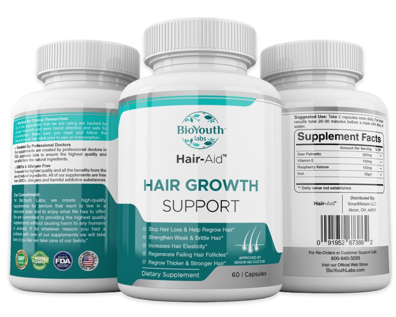 Hair-Aid™ Natural Hair Supplement | Nutritional Dietary Supplements
