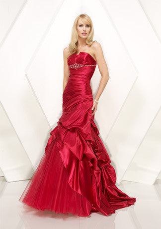 Elegant Red Fit And Flare Formal Prom Evening Dress HB129A – JoJo Shop