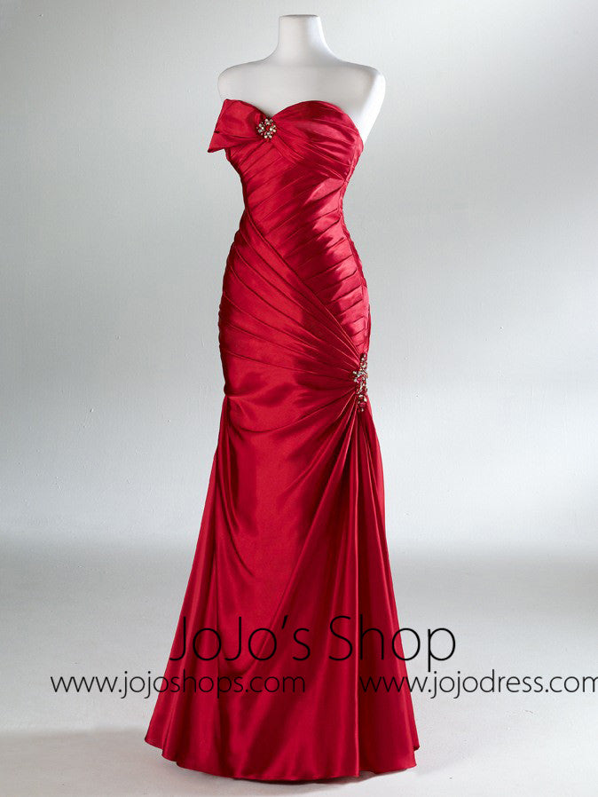 red fit and flare prom dress