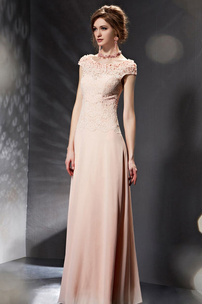 Petal Pink Floral Modest Formal Prom Evening Dress – JoJo's Dress Shop