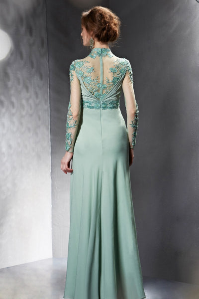 Modest Sage Green Lace Long Sleeves Formal Prom Evening Dress – JoJo Shop