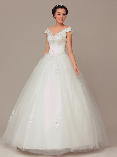 white cotillion ball gowns