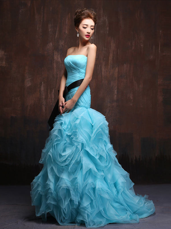 aqua evening gown