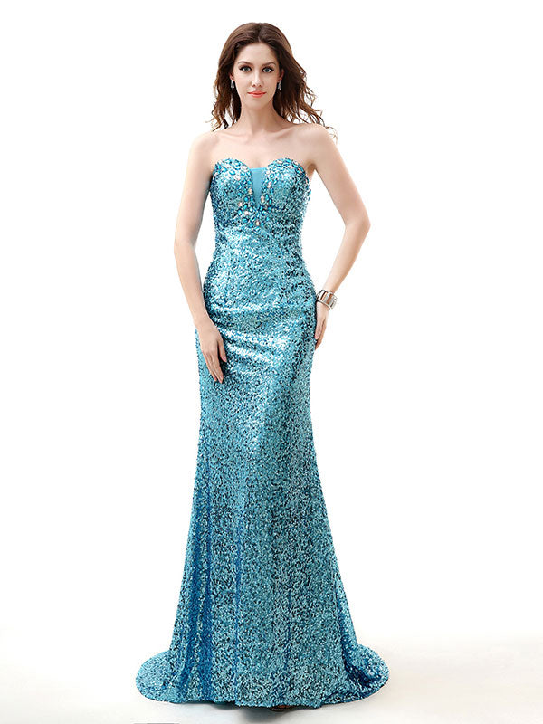 strapless sparkly prom dress