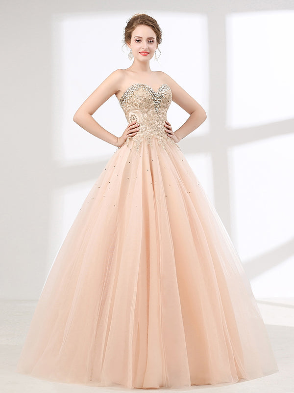 peach evening dress