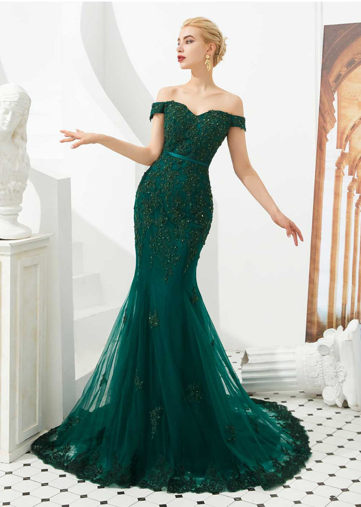 formal emerald green dress