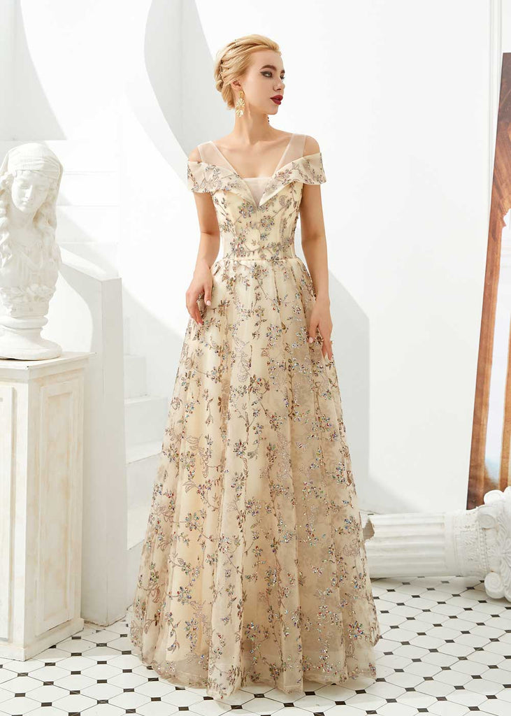 formal gown gold