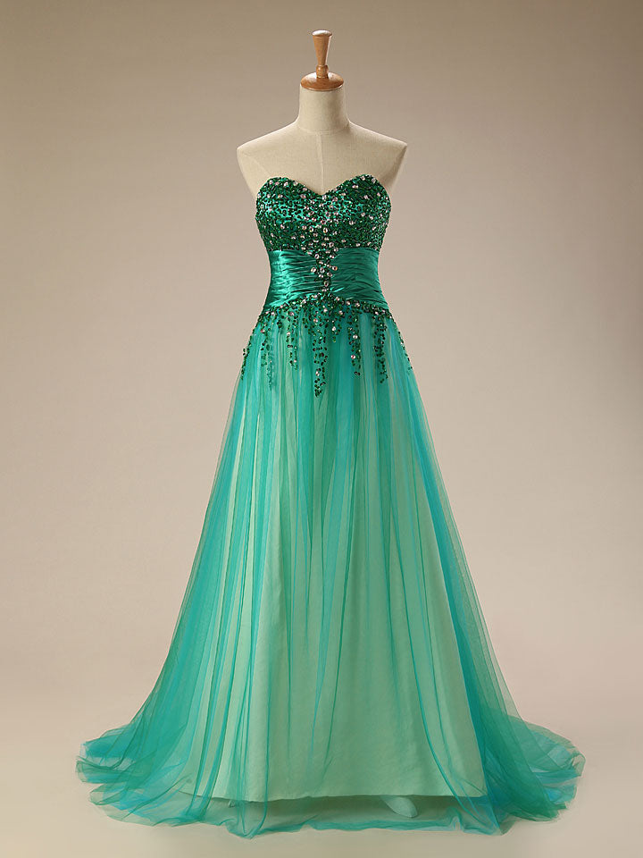 green sparkly gown