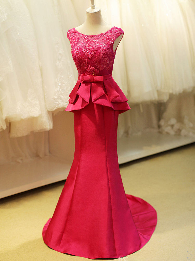 fuschia pink evening dress