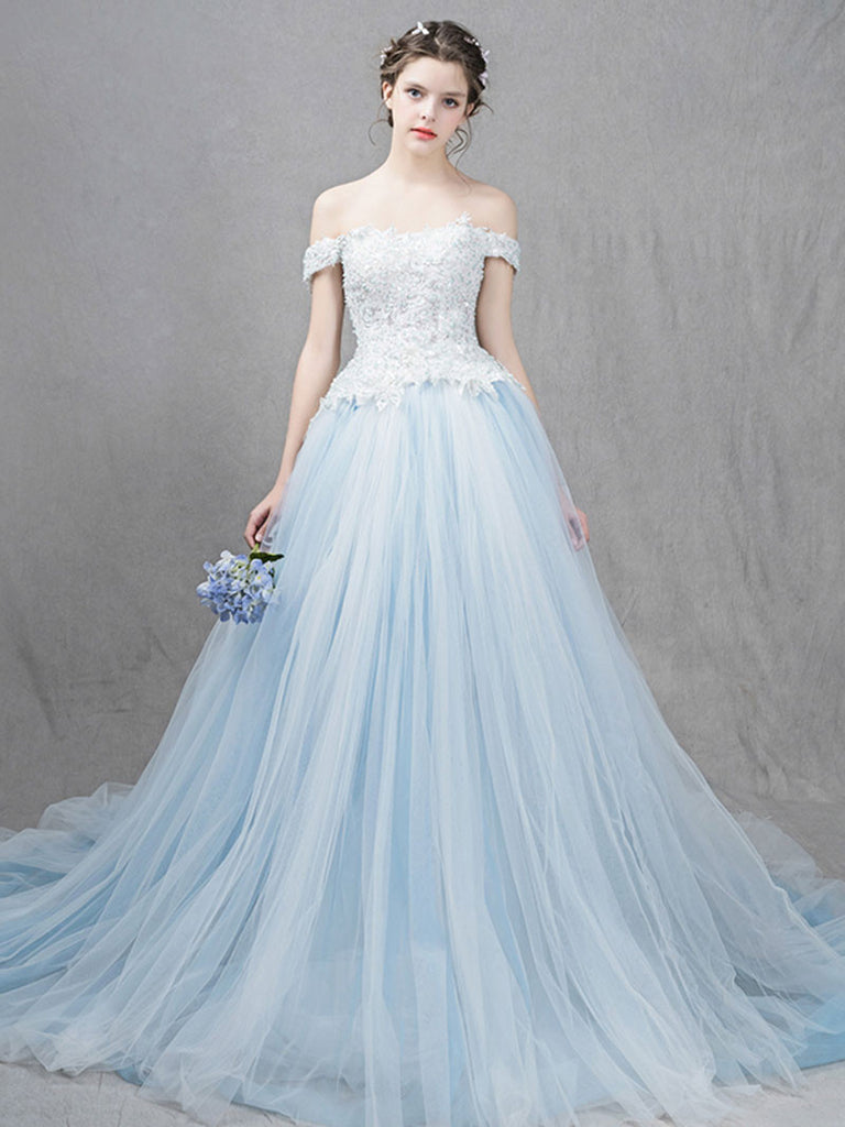 ice blue ball gown