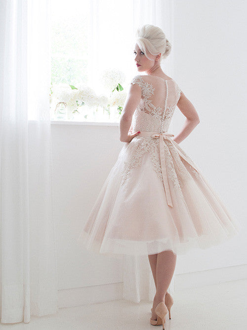 Tea Length Pink Wedding Dress Hotsell ...