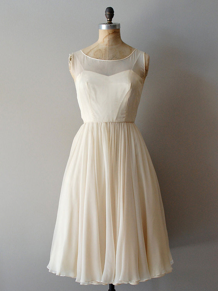 Retro Short Chiffon Wedding Reception Dress | DV3019 – JoJo Shop