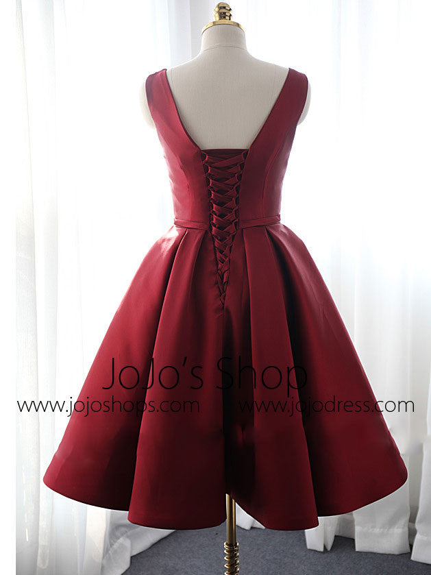 satin red bridesmaid dresses