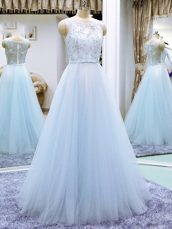 powder blue long dress