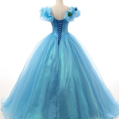 Blue Off Shoulder Cinderella Dress with Butterflies Lite Version – JoJo ...